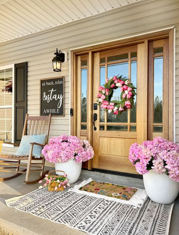 Pink Faux Hydrangea Bush- 22" Hydrangea Bush artificialflowersdotcom